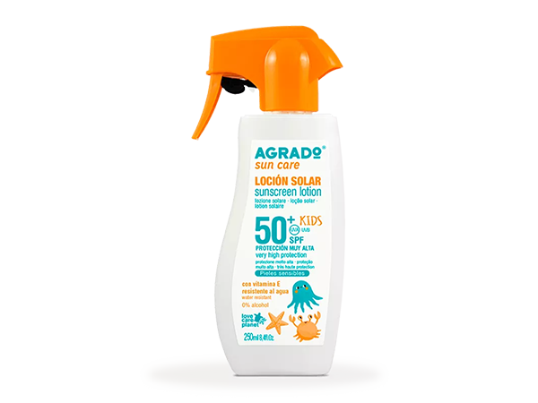 Слънцезащитен спрей-лосион за деца SPF50+ 250 мл. – Agrado Слънцезащитен спрей-лосион за деца SPF50+ 250 мл. – Agrado