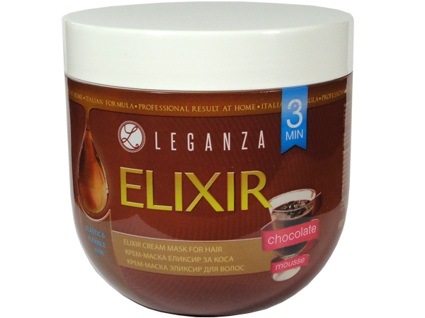 Крем-маска за гъвкава коса с какаово масло Elixir Leganza - Rosa Impex Крем-маска за гъвкава коса с какаово масло Elixir Leganza - Rosa Impex